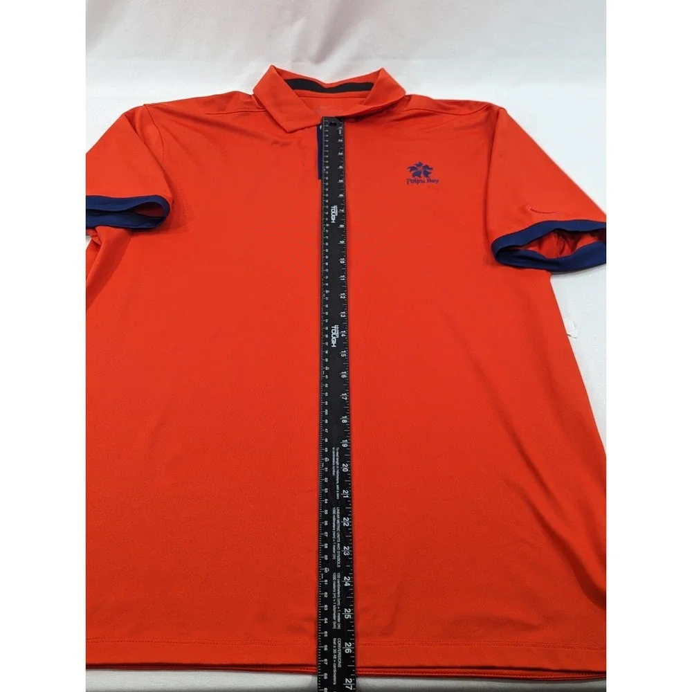 Nike  Dri‎ Fit Mens M Polo Shirt Orange Swoosh Logo Embroider Poipu Bay Golf
